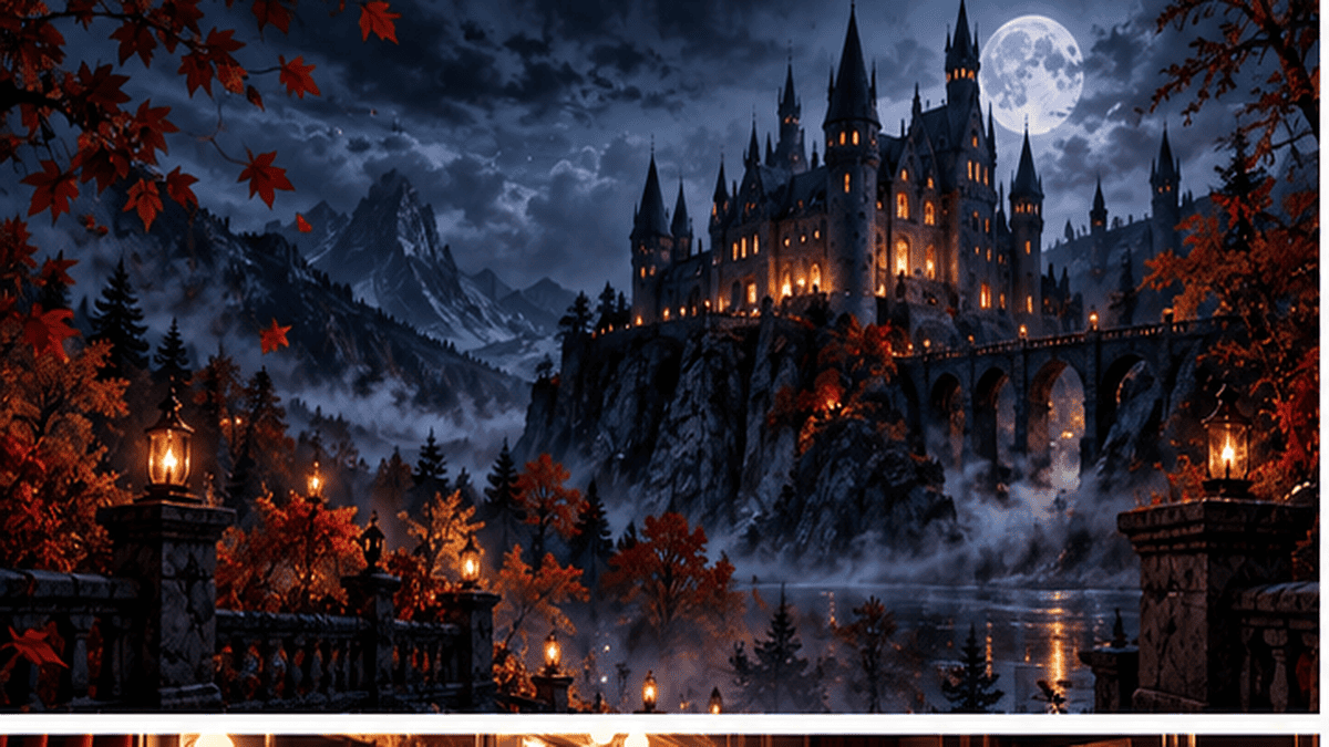 Haunted Mountain Castle full profile background