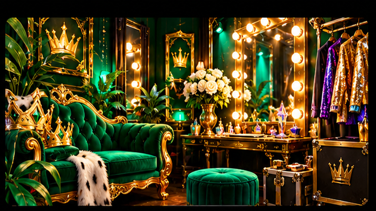 Emerald Dressing Room full profile background