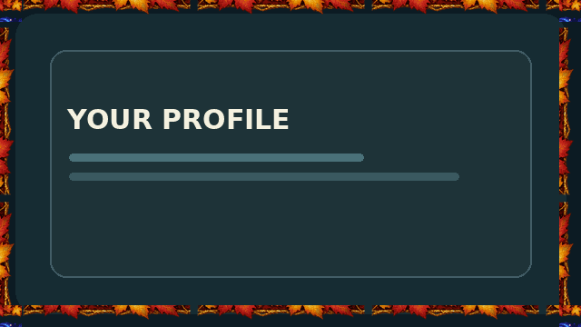 Autumn Garland border displayed on a sample profile panel