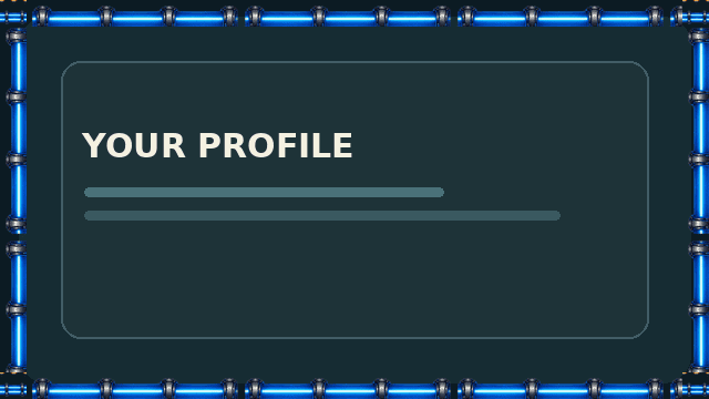 Blue Electric Tubes border displayed on a sample profile panel