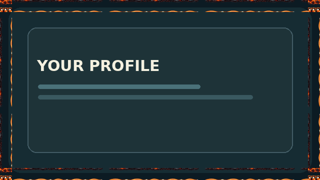 Ember Filigree border displayed on a sample profile panel
