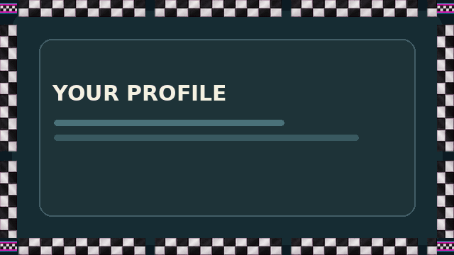 Checkered Arcade border displayed on a sample profile panel