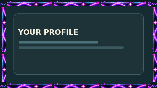 Violet Lightning border displayed on a sample profile panel