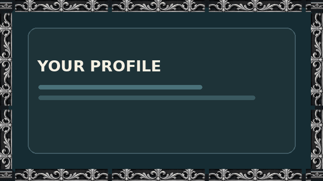 Silver Filigree border displayed on a sample profile panel
