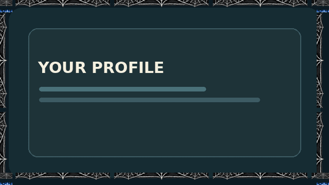 Frosted Cobweb border displayed on a sample profile panel
