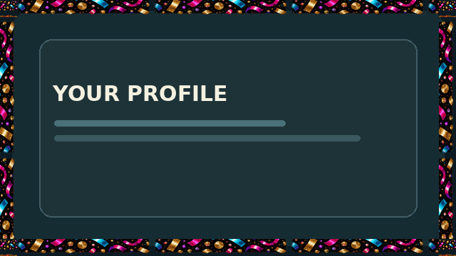 Party Lights border displayed on a sample profile panel