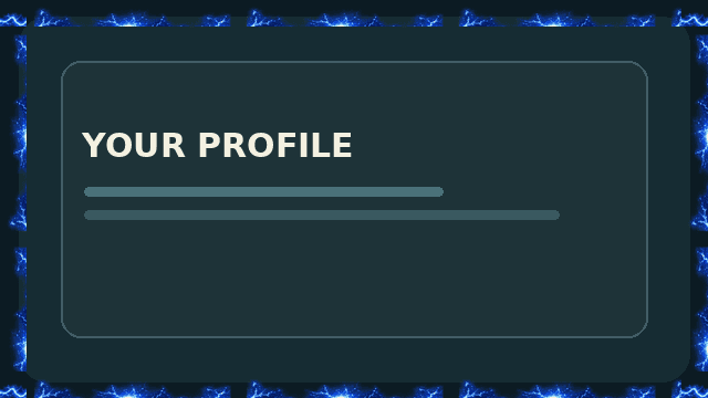 Blue Electricity border displayed on a sample profile panel