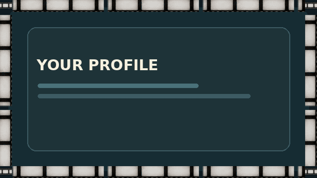 Cinema Filmstrip border displayed on a sample profile panel