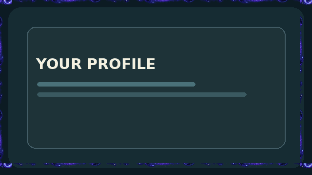 Cosmic Violet border displayed on a sample profile panel