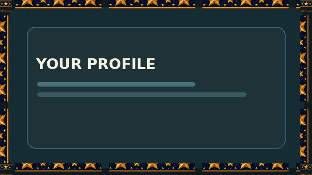 Golden Star Studs border displayed on a sample profile panel