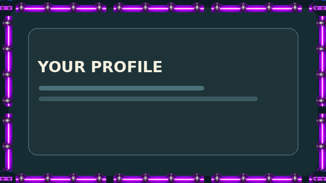 Neon Purple Tubes border displayed on a sample profile panel