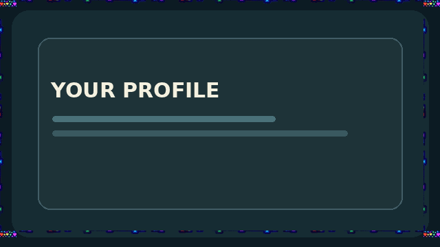 Pixel Glow border displayed on a sample profile panel