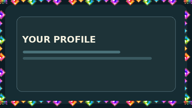 Prismatic Jewels border displayed on a sample profile panel