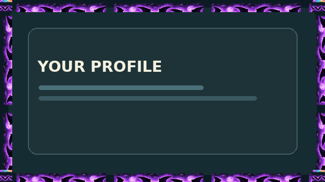 Purple Lightning border displayed on a sample profile panel