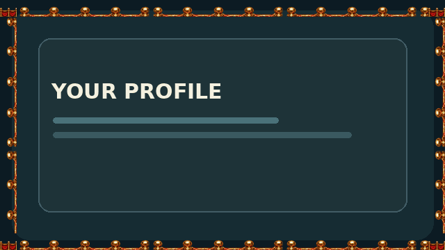Velvet Rope border displayed on a sample profile panel