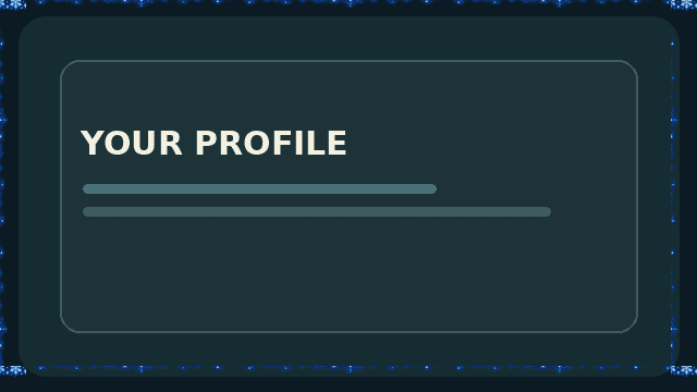 Blue Frost Sparkles border displayed on a sample profile panel