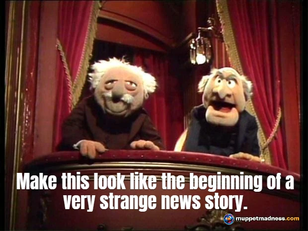 Make this look like the beginning of a very strange news story.